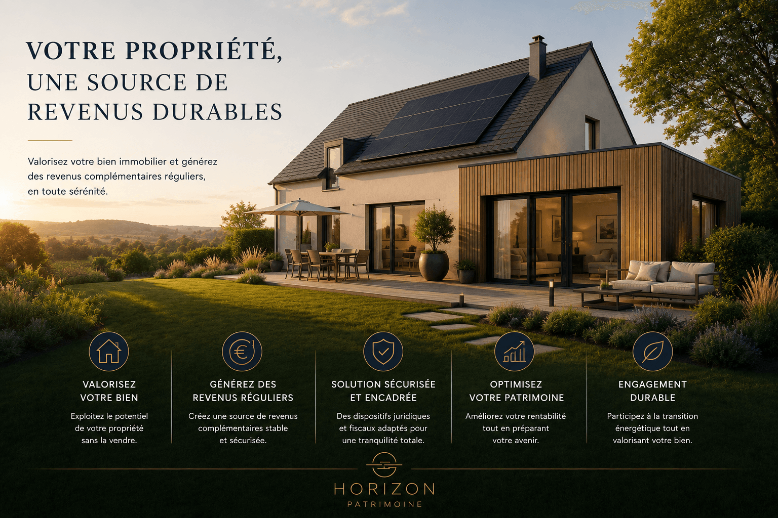 Propriété avec terrain étudiée pour un revenu complémentaire
